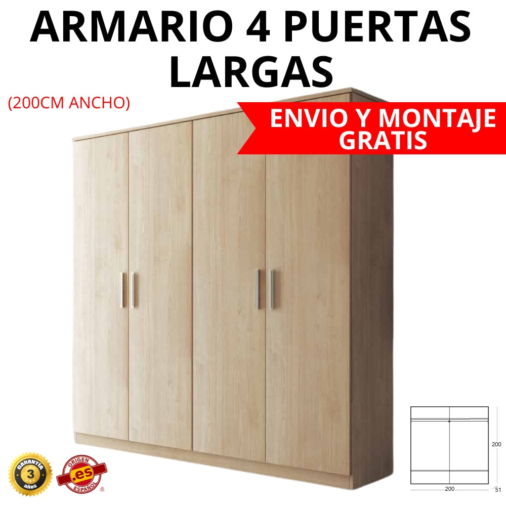 ARMARIO 4 PUERTAS LARGAS