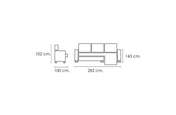 Sofá Chaiselongue Roma