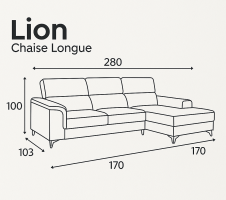 Sofá con Chaiselong Lion 3