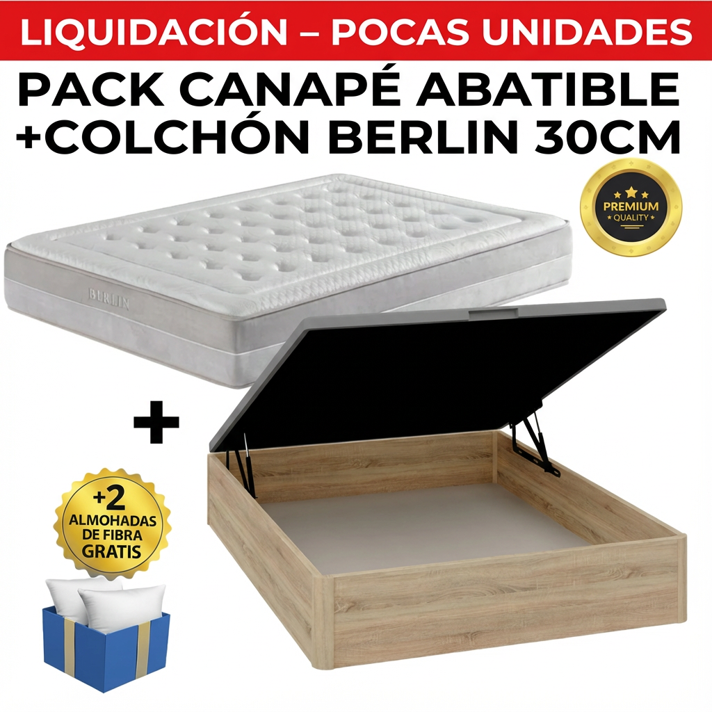 PACK CANAPÉ Y COLCHÓN BERLIN 30CM