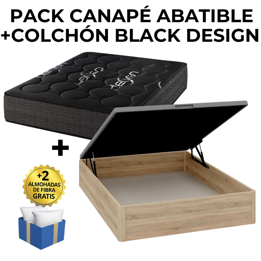 PACK CANAPÉ Y COLCHÓN BLACK DESIGN 28CM