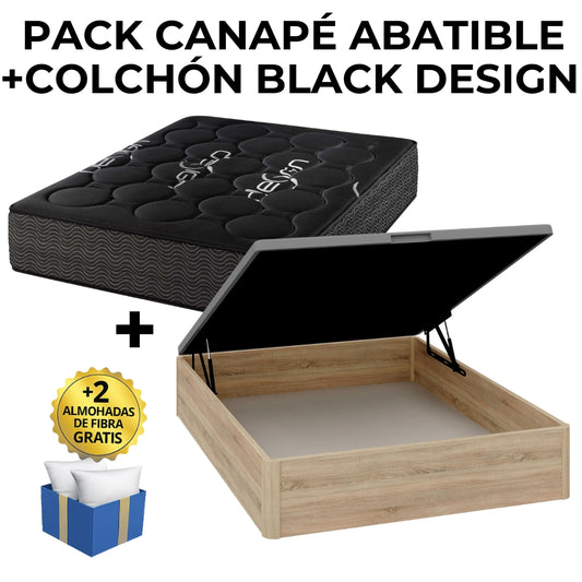 PACK CANAPÉ Y COLCHÓN BLACK DESIGN 28CM