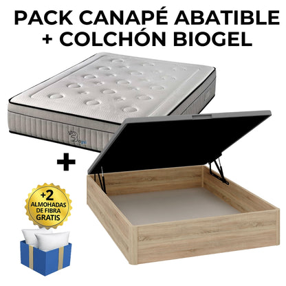 PACK CANAPÉ Y COLCHÓN BIOGEL 28CM (PREMIUM)