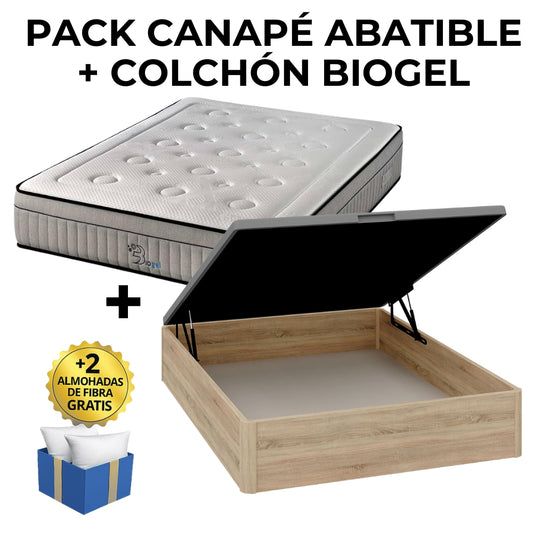 PACK CANAPÉ Y COLCHÓN BIOGEL 28CM (PREMIUM)