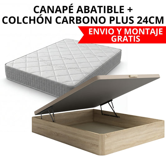 PACK CANAPÉ Y COLCHÓN CARBONO PLUS 25CM