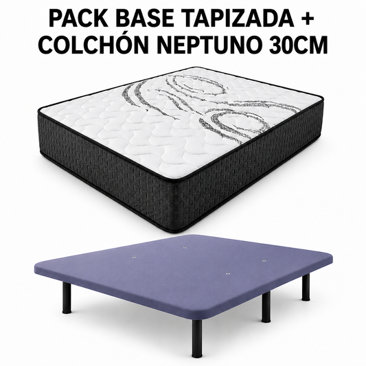 PACK BASE TAPIZADA Y COLCHÓN NEPTUNO