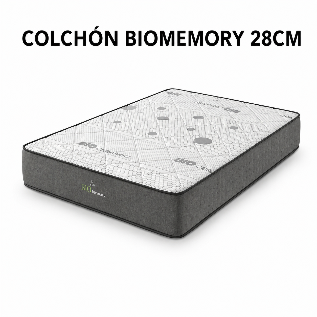 PACK BASE TAPIZADA Y COLCHÓN BIOMEMORY