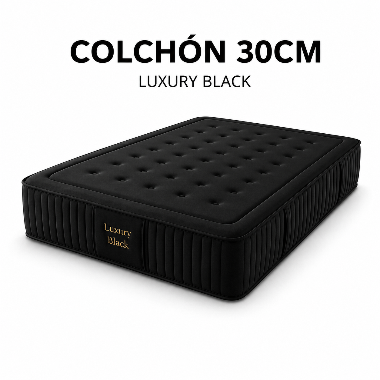 PACK BASE TAPIZADA Y COLCHÓN BLACK