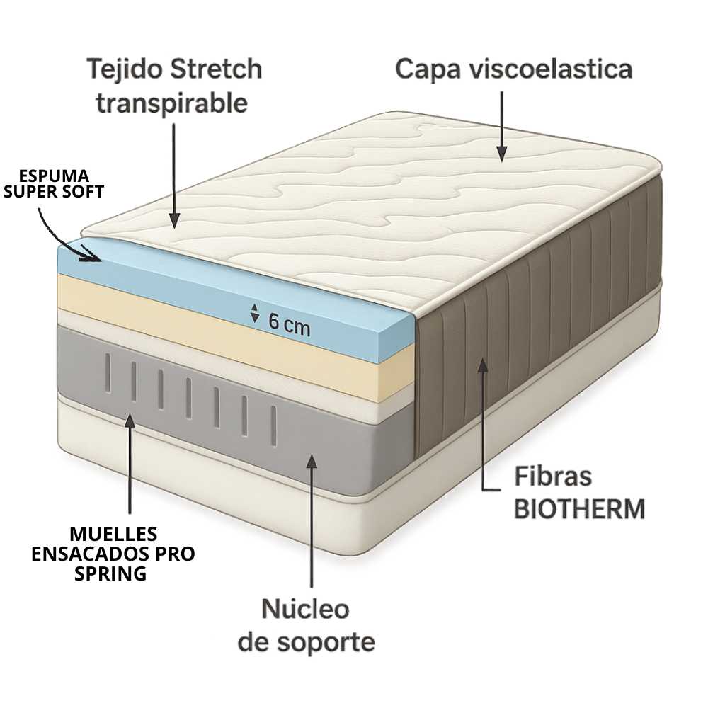 PACK CANAPÉ Y COLCHÓN IMPERIAL GEL 30CM