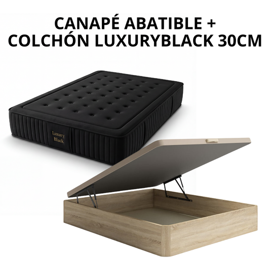 PACK CANAPÉ Y COLCHÓN LUXURYBLACK 30CM