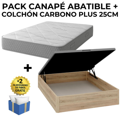 PACK CANAPÉ Y COLCHÓN CARBONO PLUS 25CM