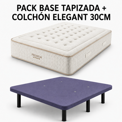 PACK BASE TAPIZADA  Y COLCHÓN ELEGANT